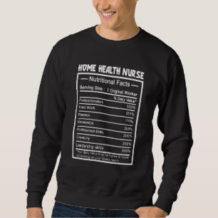 Funny Job Title Worker Nutrition Facts Home Health Sweatshirt