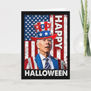 Funny Joe Biden 4th Of July Happy Halloween Americ Card