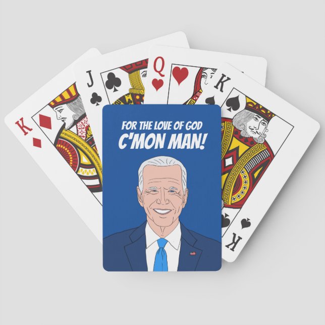 Funny Joe Biden cartoon and humourous political Playing Cards (Back)