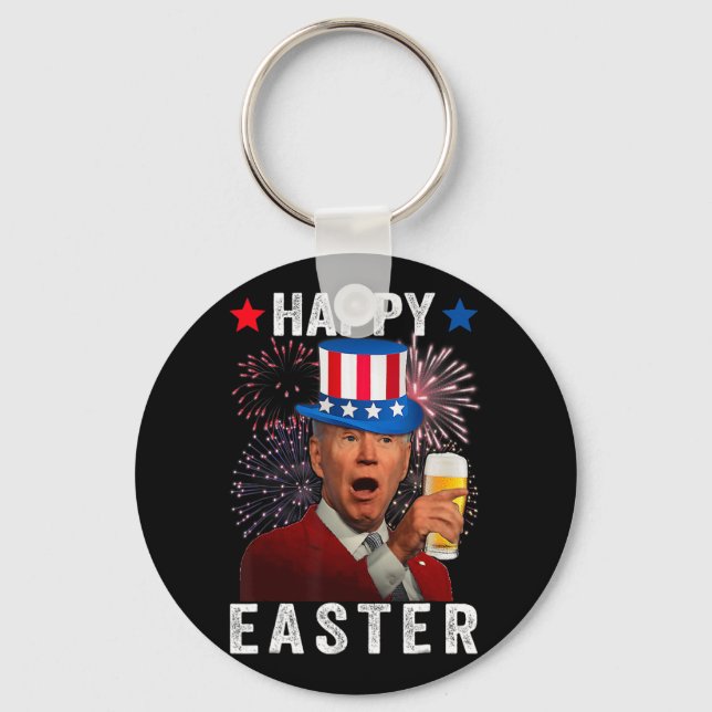 Funny Joe Biden Confused Happy Easter For 4th Of J Key Ring (Front)