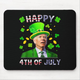 Funny Joe Biden Cute St Patricks Day Bowling Mens Mouse Pad
