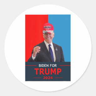 Funny Joe Biden For Trump 2024 Election Wear A Tru Classic Round Sticker