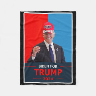Funny Joe Biden For Trump 2024 Election Wear A Tru Fleece Blanket