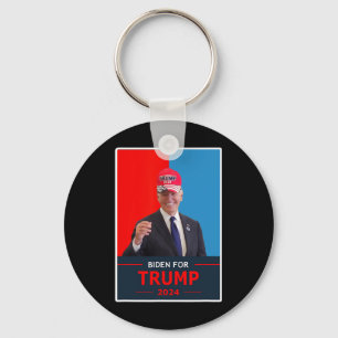 Funny Joe Biden For Trump 2024 Election Wear A Tru Key Ring