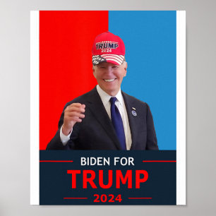 Funny Joe Biden For Trump 2024 Election Wear A Tru Poster