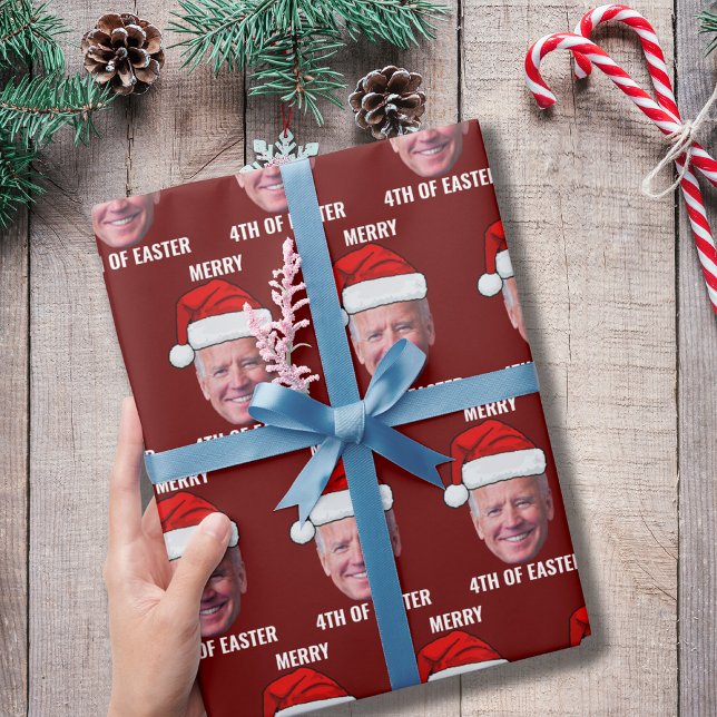 Funny Joe Biden Happy 4th Of Easter Christmas Wrapping Paper (Creator Uploaded)