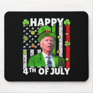 Funny Joe Biden Happy 4th Of July Confused St Patr Mouse Pad