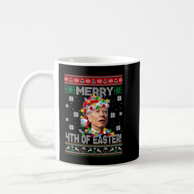 Funny Joe Biden Happy Easter Ugly Christmas Sweate Coffee Mug (Left)