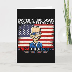 Funny Joe Biden Merry 4th Of Easter Design Fourth  Card