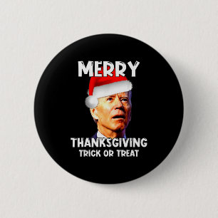 Funny Joe Biden Santa Hat Merry Thanksgiving Chris 6 Cm Round Badge