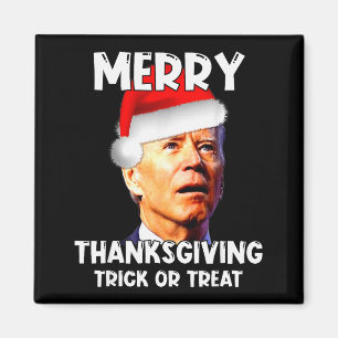 Funny Joe Biden Santa Hat Merry Thanksgiving Chris Magnet