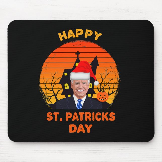 Funny Joe Biden St Patrick Christmas Joe Biden Hal Mouse Pad (Front)