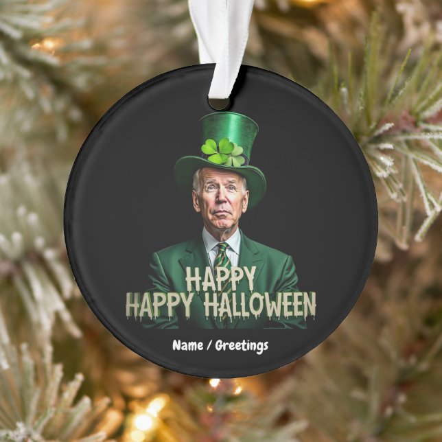 Funny Joe Biden St. Patrick’s Day Confused  Ornament (Tree)