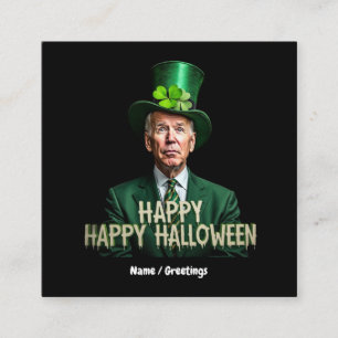 Funny Joe Biden St. Patrick’s Day Confused  Square Business Card