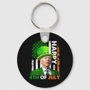 Funny Joe Biden St Patricks Day Happy 4th Of July Key Ring