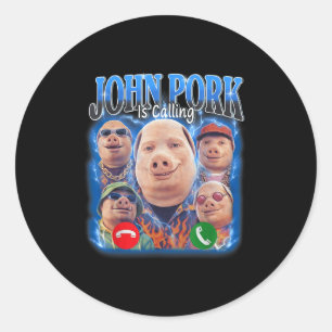 Funny John Rk Is Calling Meme Vintage John Rk Boot Classic Round Sticker