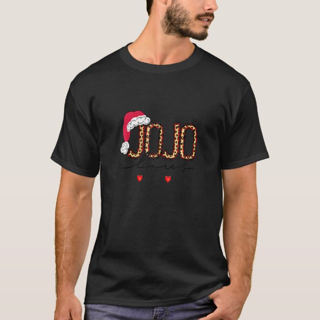 Funny Jojo Claus Snowflake Leopard Christmas Zip T-Shirt (Front)