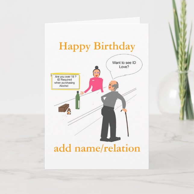 Funny Joke Birthday card add name front (Front)