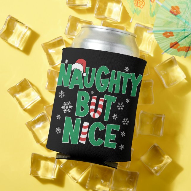 Funny Joke Christmas Humour Naughty But Nice Can Cooler (In Situ Summer)
