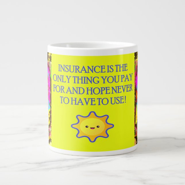 Funny Joke with art pattens message Large Coffee Mug (Front)