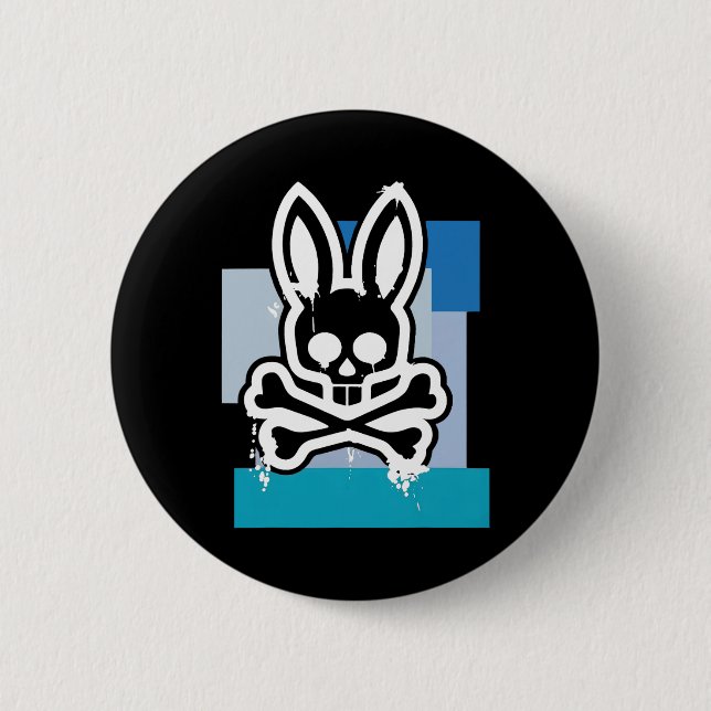 Funny Jolly Roger Bunny Skull Crossbones Easter Da 6 Cm Round Badge (Front)