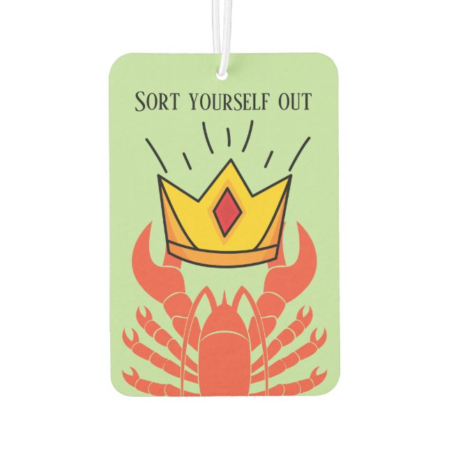 Funny Jordan Peterson Lobster Crown Hierarchy Meme Car Air Freshener (Back)