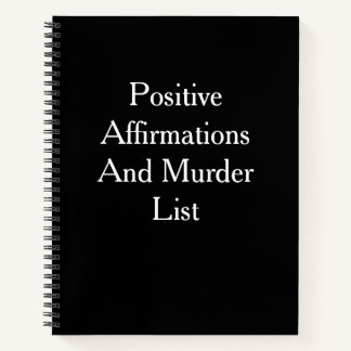 Funny Journal Notebook/Positive Affirmations & Mur
