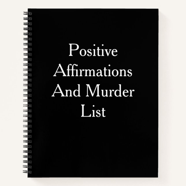 Funny Journal Notebook/Positive Affirmations & Mur (Front)