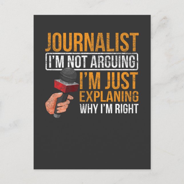 Funny Journalist Job Sarcasm News Author Reporter Postcard (Front)