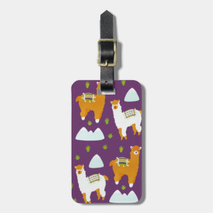 Funny Joy Mountain Winter Holiday Alpaca Llamas Luggage Tag