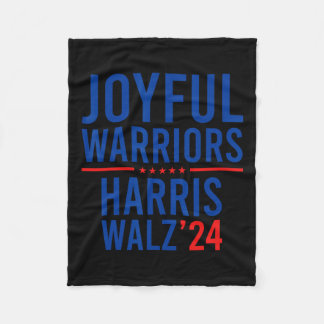 Funny Joyful Warriors Kamala Harris Waltz 2024  Fleece Blanket