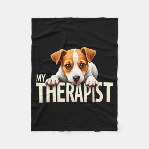 Funny Jrt Puppy My Therast Jack Russell Terrier Do Fleece Blanket