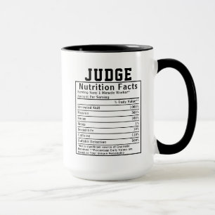 Funny Judge Nutrition Facts Magistrate Gift Mug