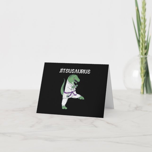 Funny Jujitsu, T-Rex Jiu Jitsu Black Belt gifts Card (Front)
