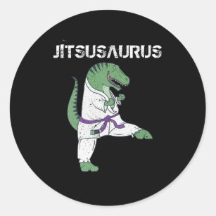 Funny Jujitsu, T-Rex Jiu Jitsu Black Belt gifts Classic Round Sticker