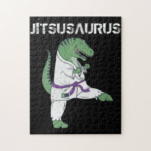 Funny Jujitsu, T-Rex Jiu Jitsu Black Belt gifts Jigsaw Puzzle