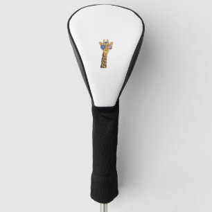 Funny July 4th US Flag Patriotic Giraffe  Golf Head Cover