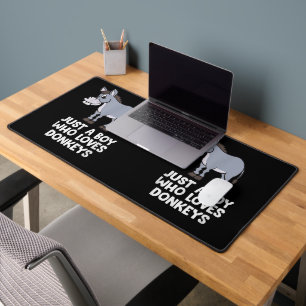 funny Just a Boy Who Loves Donkeys Desk Mat