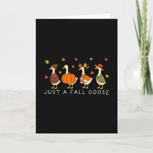 Funny Just A Cozy Goose Autumn Animal Fall Goose Card