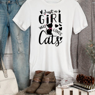 Funny Just A Girl Who Loves Cats T-Shirt