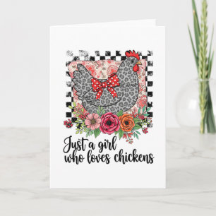 Funny Just A Girl Who Loves Chickens Thanksgiving Card