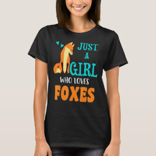 Funny Just A Girl Who Loves Foxes Kids Girls Cute T-Shirt