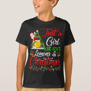 Funny Just A Girl Who Loves Lemons And Christmas T-Shirt