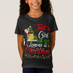 Funny Just A Girl Who Loves Lemons And Christmas T-Shirt
