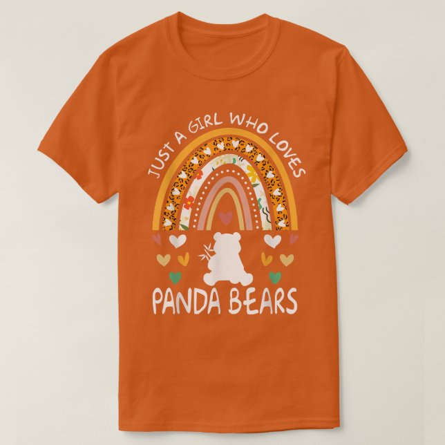 Funny Just A Girl Who Loves Panda Bears Rainbow Le T-Shirt (Design Front)