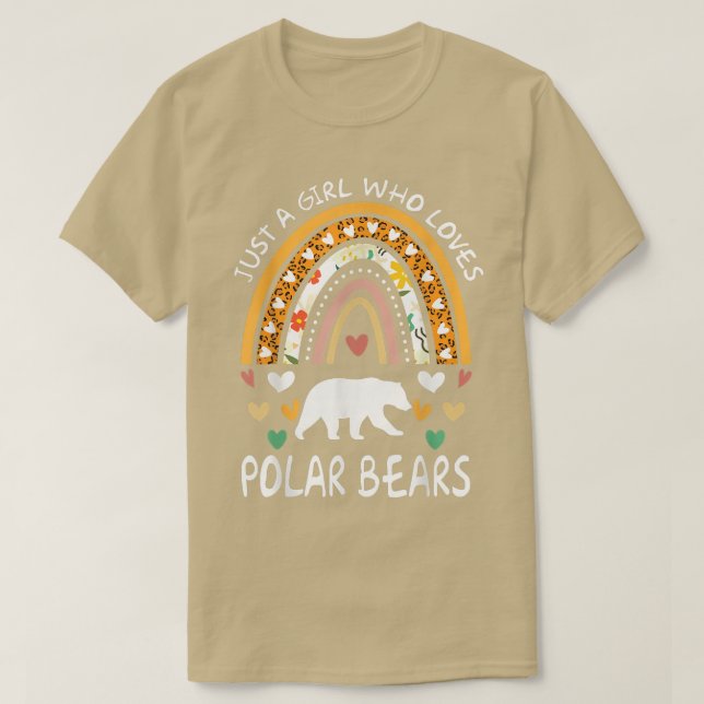 Funny Just A Girl Who Loves Polar Bears Rainbow Le T-Shirt (Design Front)
