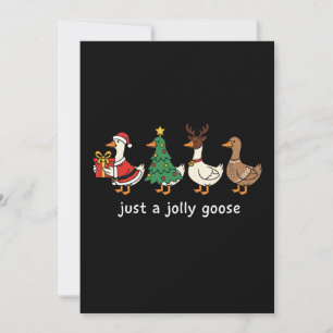 Funny "Just a Jolly Goose" Cute Cartoon Christmas Holiday Card
