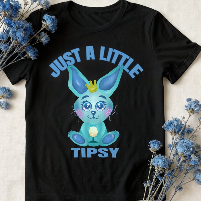 Funny Just a Little Tipsy Bunny  Tri-Blend Shirt (If you enjoy humor, this is the tee you’re looking for. Cute, cheeky, and just a little tipsy.)