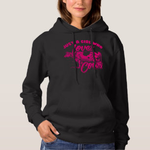 Funny Just Girl Who Love Cow Gift Women Kids Cool Hoodie