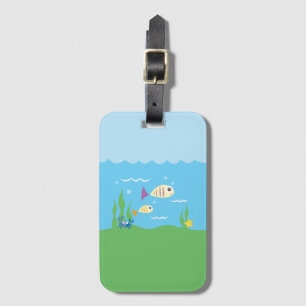 Funny Just Keep Swimming Underwater Ocean Fish Luggage Tag